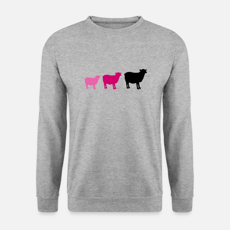 sheep family - Unisex Pullover - Weißgrau meliert