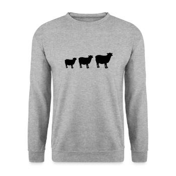 Sheep Family - Unisex Sweatshirt - salt & pepper - Front - Alina (178cm) & Michal (187cm)