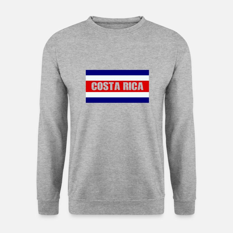 costa rica flag - Unisex Pullover - Weißgrau meliert