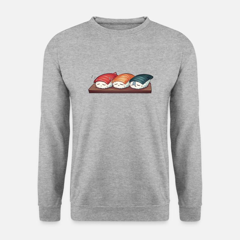 Sleeping Sushi - Unisex Pullover - Weißgrau meliert