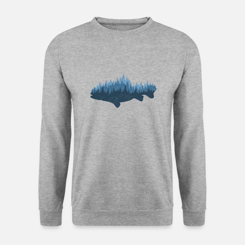 Waldfisch - Unisex Pullover - Weißgrau meliert