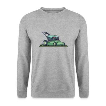 Rasenmäher - Unisex Pullover - Weißgrau meliert - Vorne - Alina (178cm) & Michal (187cm)