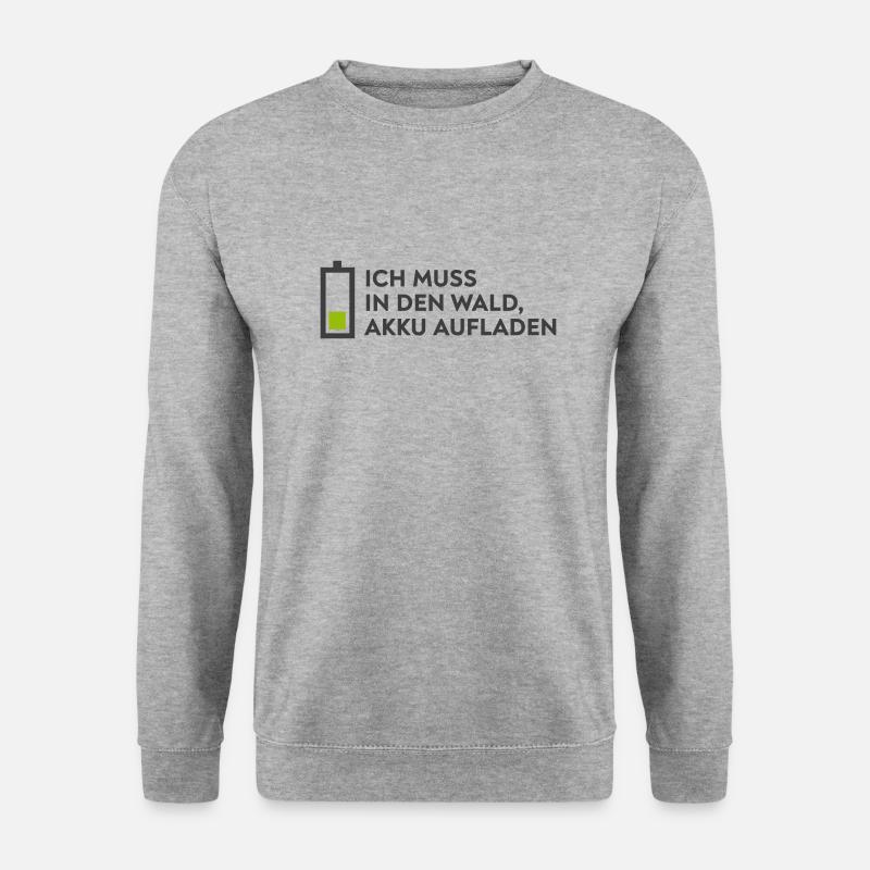 Akku aufladen - Unisex Pullover - Weißgrau meliert