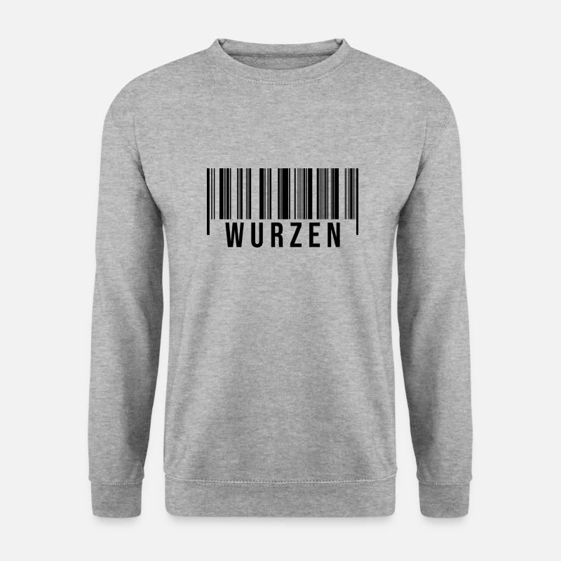 Wurzen Strichcode - Unisex Pullover - Weißgrau meliert