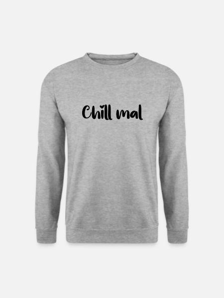 chill mal - Unisex Pullover - Weißgrau meliert