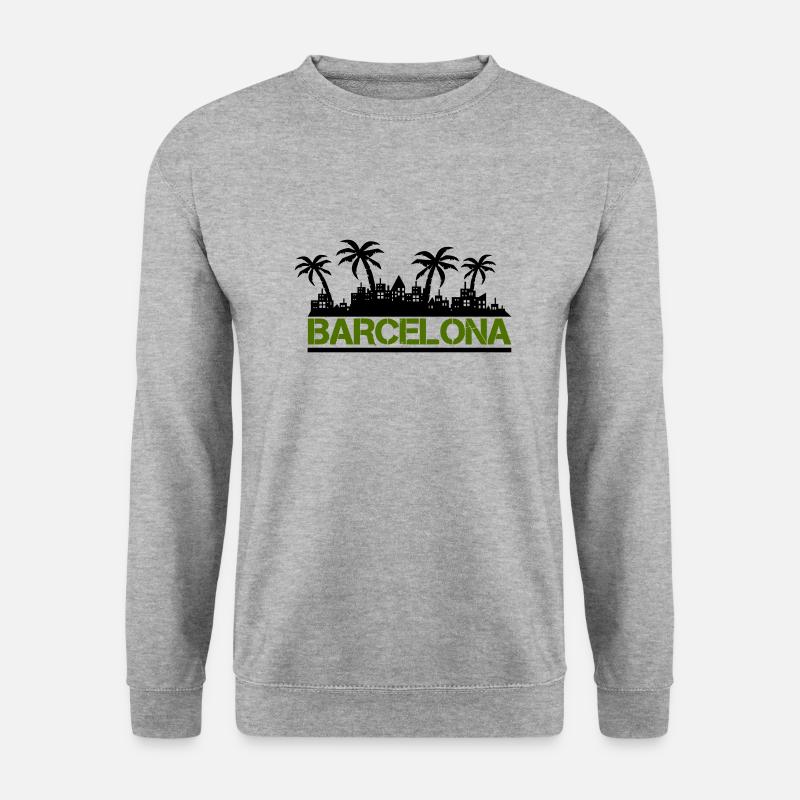 barcelona - Unisex Pullover - Weißgrau meliert