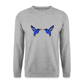 hummingbird bird 2 - Unisex Sweatshirt - salt & pepper - Front - Alina (178cm) & Michal (187cm)
