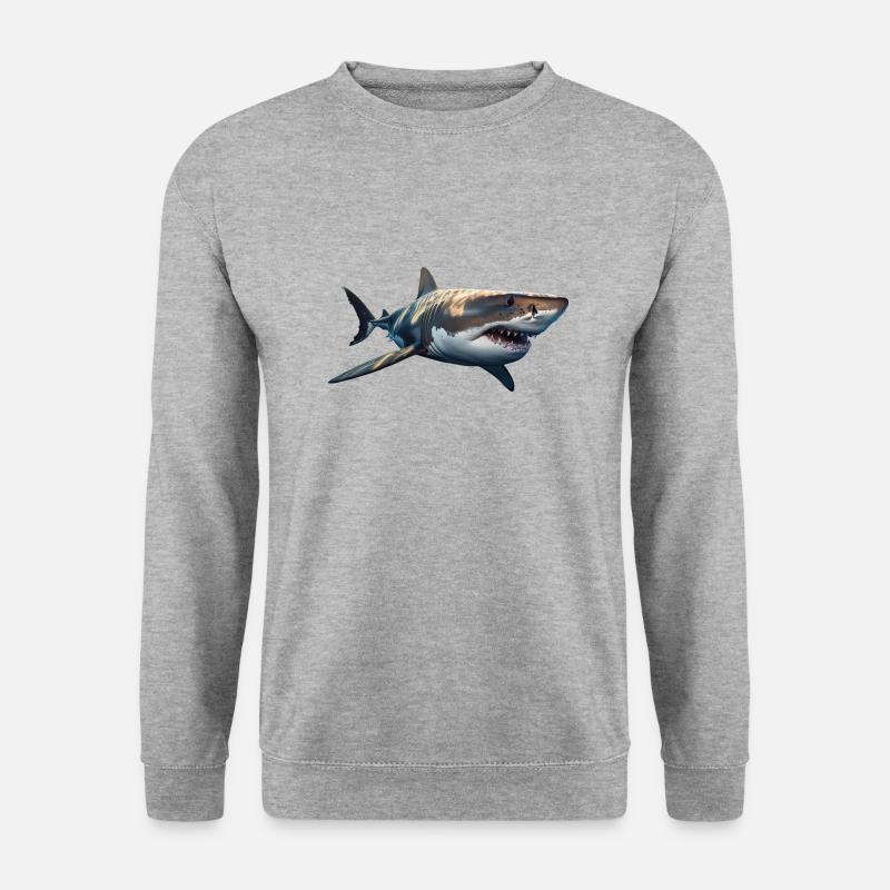 Weißer Hai - Unisex Pullover - Weißgrau meliert