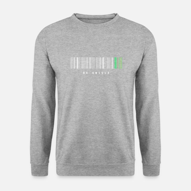 UP Barcode White - Unisex Sweatshirt - salt & pepper