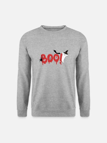 Boo - Unisex Pullover - Weißgrau meliert