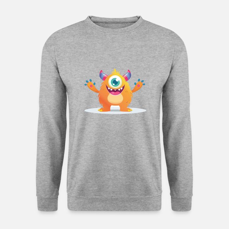 Monster- Freunde - Unisex Pullover - Weißgrau meliert