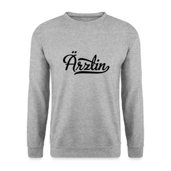Ärztin - Unisex Pullover - Weißgrau meliert - Vorne - Alina (178cm) & Michal (187cm)