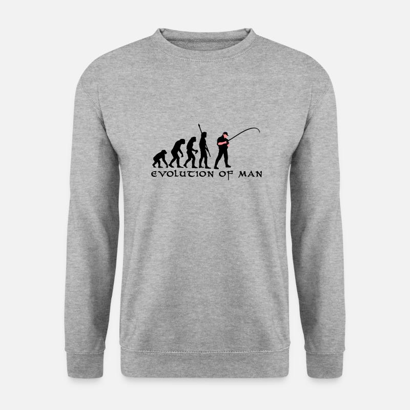 evolution_angler_b_2c - Sweat-shirt Unisexe - gris chiné