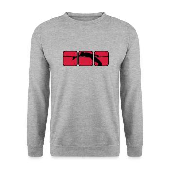 saut en hauteur 1 - Sweat-shirt Unisexe - gris chiné - Devant - Alina (178cm) & Michal (187cm)