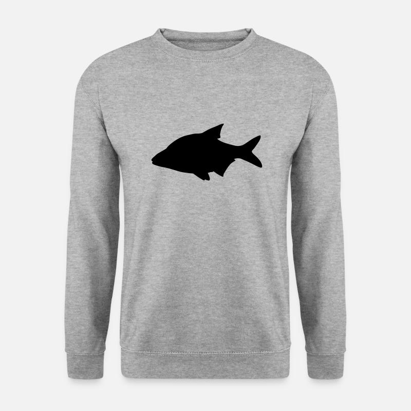 Fisch-Silhouette Brassen - Unisex Pullover - Weißgrau meliert