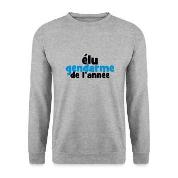 Elu Gendarme de l'année ! - Sweat-shirt Unisexe - gris chiné - Devant - Alina (178cm) & Michal (187cm)