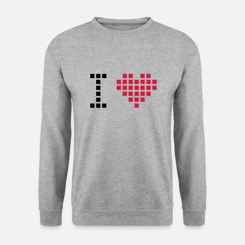 i love pixel - Unisex Pullover - Weißgrau meliert