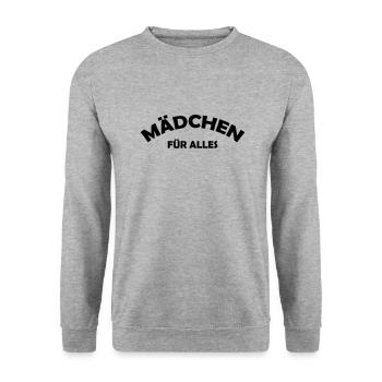 mädchen für alles - Unisex Pullover - Weißgrau meliert - Vorne - Alina (178cm) & Michal (187cm)