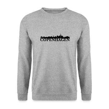 Copenhagen Dänemark Skyline Geschenk Idee - Unisex Pullover - Weißgrau meliert - Vorne - Alina (178cm) & Michal (187cm)