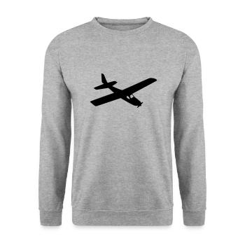 flugzeug - Unisex Pullover - Weißgrau meliert - Vorne - Alina (178cm) & Michal (187cm)