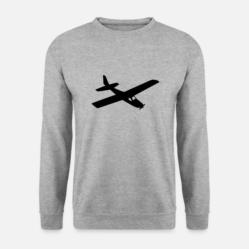 flugzeug - Unisex Pullover - Weißgrau meliert