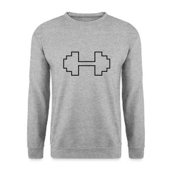 dumbbells - Unisex Sweatshirt - salt & pepper - Front - Alina (178cm) & Michal (187cm)