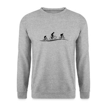 Sport - Fahrrad Mountainbike - Unisex Pullover - Weißgrau meliert - Vorne - Alina (178cm) & Michal (187cm)