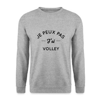 Je peux pas j'ai volley - Sweat-shirt Unisexe - gris chiné - Devant - Alina (178cm) & Michal (187cm)