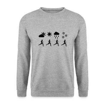Courir toute l'année - Sweat-shirt Unisexe - gris chiné - Devant - Alina (178cm) & Michal (187cm)