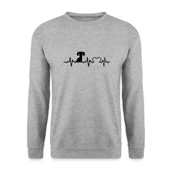 Chien chien - Sweat-shirt Unisexe - gris chiné - Devant - Alina (178cm) & Michal (187cm)
