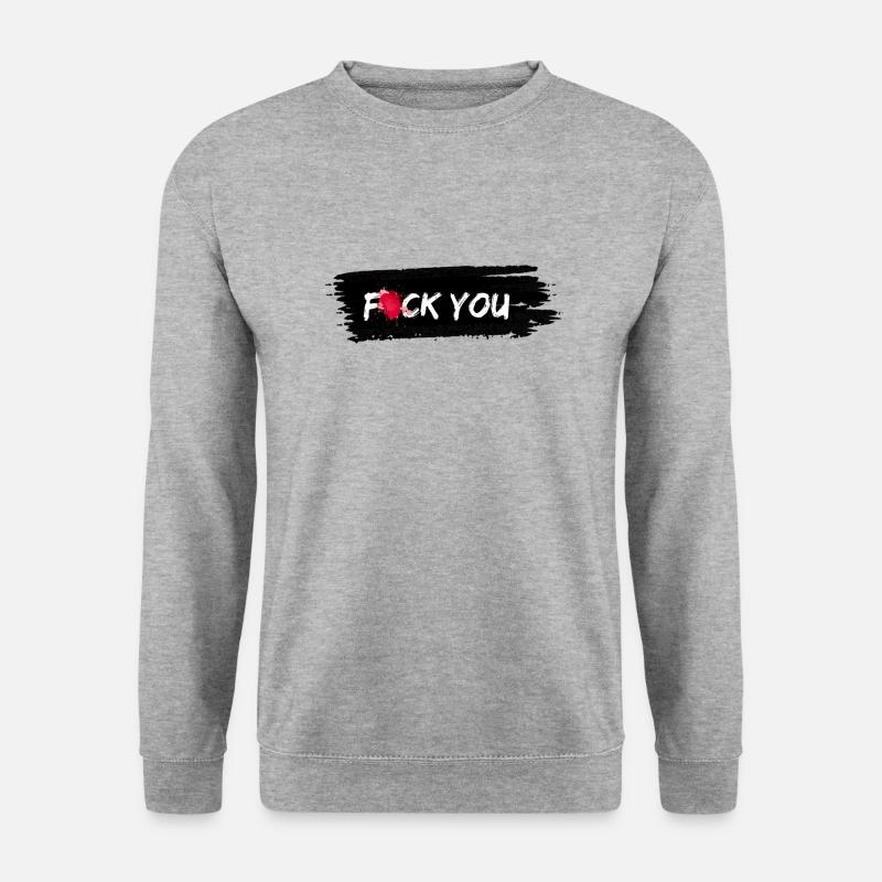 Fuck you - Unisex Pullover - Weißgrau meliert