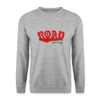 road bobber club custom bike chopper autocollant - Sweat-shirt Unisexe - gris chiné - Devant - Alina (178cm) & Michal (187cm)