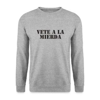 Spanisch Spruch spanische Sprache - Unisex Pullover - Weißgrau meliert - Vorne - Alina (178cm) & Michal (187cm)