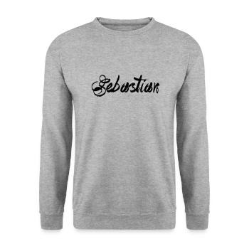 Sebastian - Unisex Sweatshirt - salt & pepper - Front - Alina (178cm) & Michal (187cm)