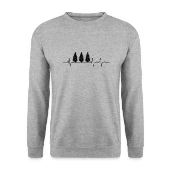Forester Forest Tree Nature Battement de cœur - Sweat-shirt Unisexe - gris chiné - Devant - Alina (178cm) & Michal (187cm)