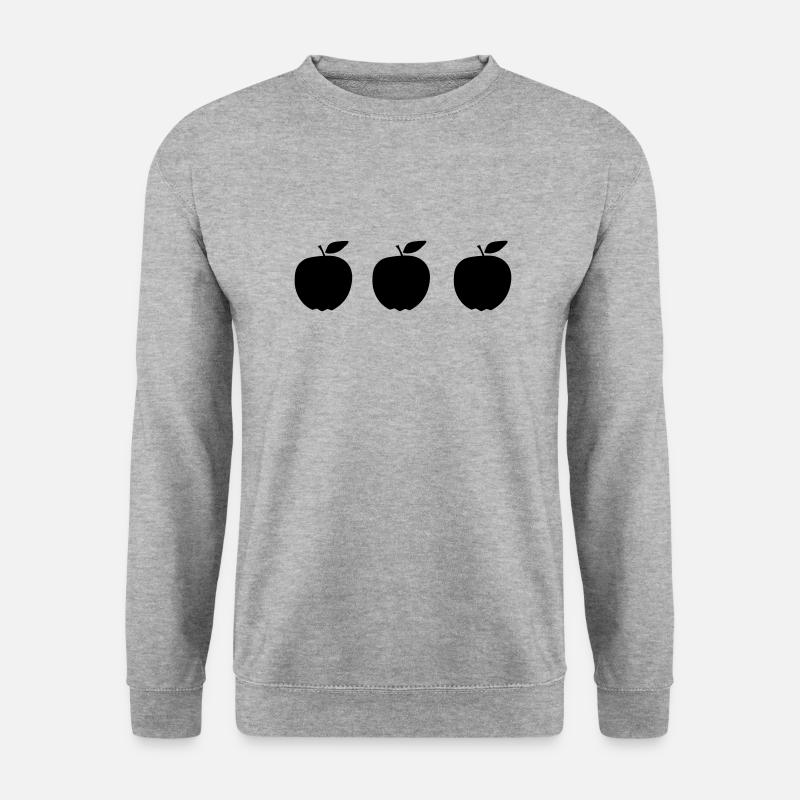 Apfel - Unisex Pullover - Weißgrau meliert