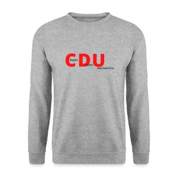 CDU - Unisex Pullover - Weißgrau meliert - Vorne - Alina (178cm) & Michal (187cm)