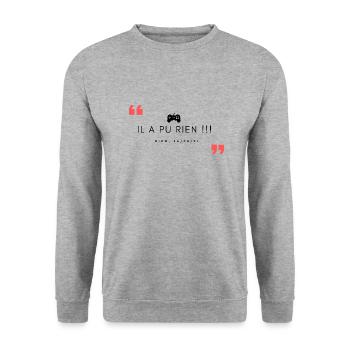 Cadeau gamer Nico geek jeux vidéos - Sweat-shirt Unisexe - gris chiné - Devant - Alina (178cm) & Michal (187cm)