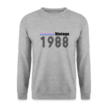 1988 - Unisex Pullover - Weißgrau meliert - Vorne - Alina (178cm) & Michal (187cm)