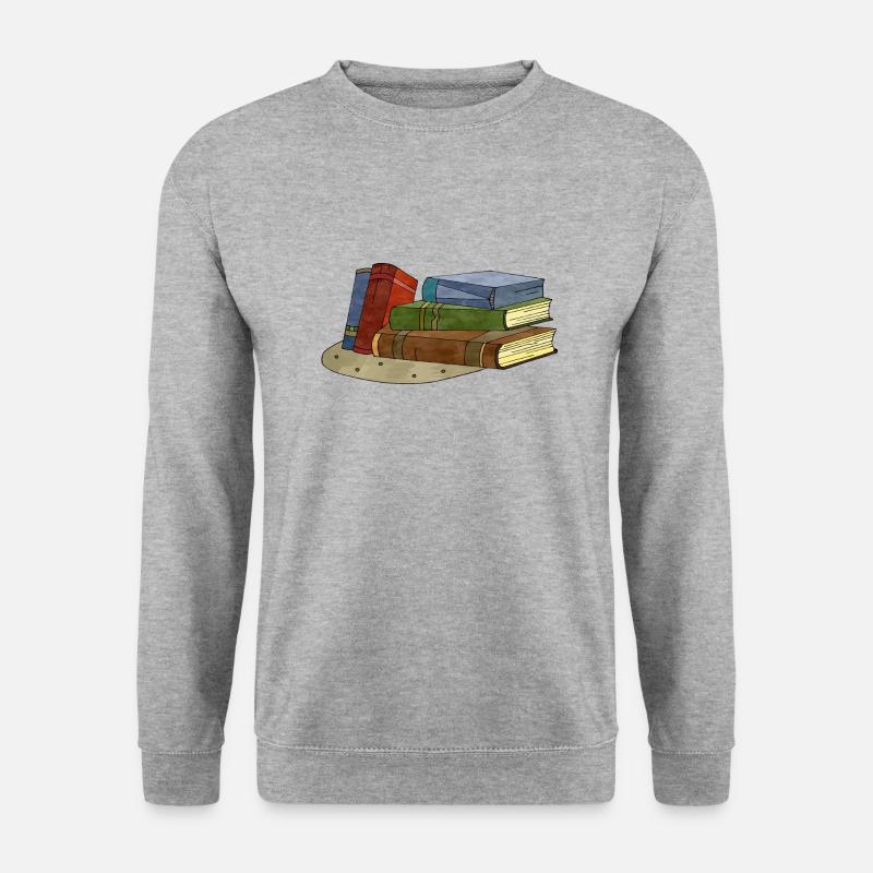 Buch - Unisex Pullover - Weißgrau meliert