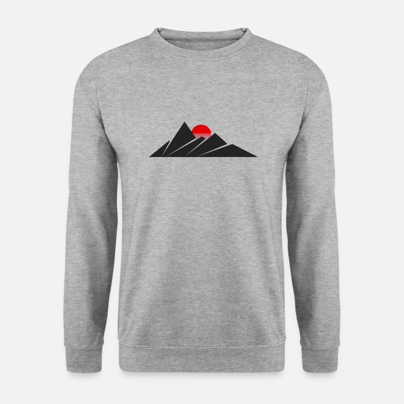 Berge Sonne - Unisex Pullover - Weißgrau meliert