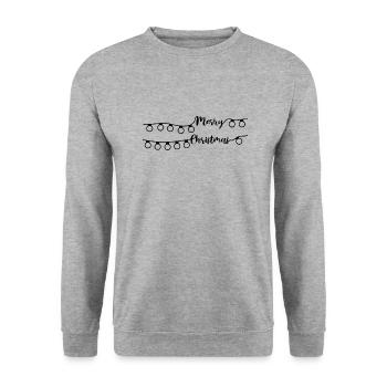Merry Christmas Lichterkette - Unisex Pullover - Weißgrau meliert - Vorne - Alina (178cm) & Michal (187cm)