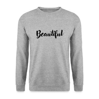 Beautiful - Unisex Sweatshirt - salt & pepper - Front - Alina (178cm) & Michal (187cm)