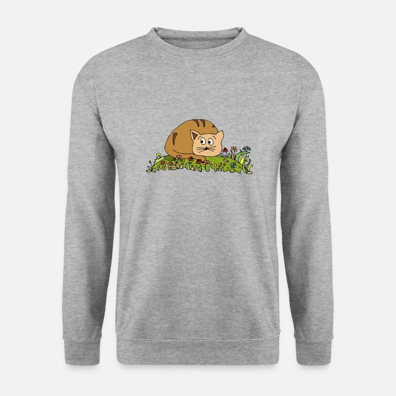 chat - Sweat-shirt Unisexe - gris chiné