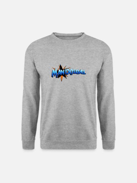 "Manextlevel Star" - Unisex Pullover - Weißgrau meliert