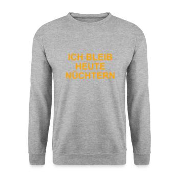 ICH BLEIB HEUTE NÜCHTERN - Unisex Pullover - Weißgrau meliert - Vorne - Alina (178cm) & Michal (187cm)