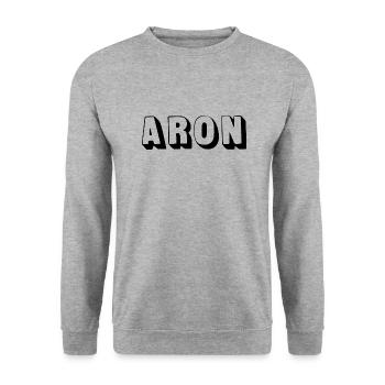 Name - Aron - Unisex Sweatshirt - salt & pepper - Front - Alina (178cm) & Michal (187cm)
