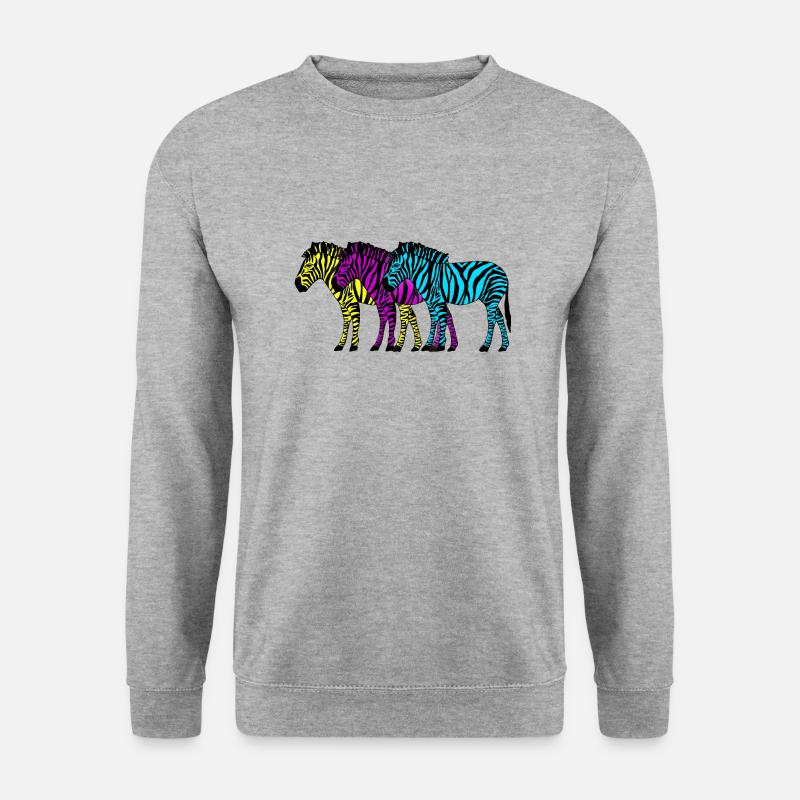 Zebras - Unisex Pullover - Weißgrau meliert
