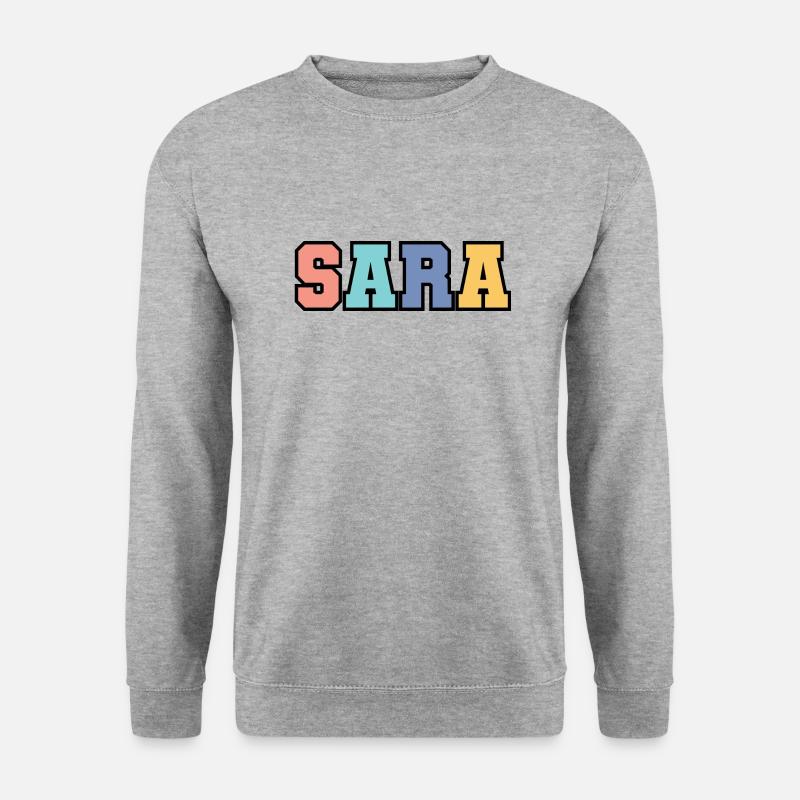 Name - Sara - Unisex Pullover - Weißgrau meliert