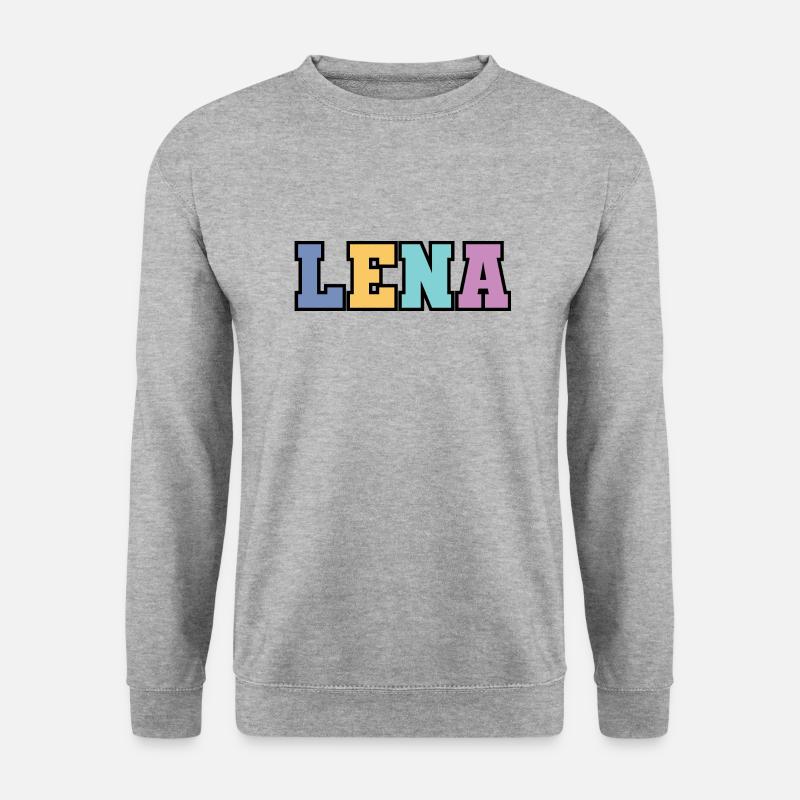 Name - Lena - Unisex Pullover - Weißgrau meliert